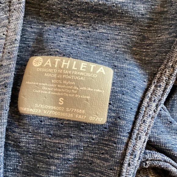 Athleta Top Size‎ Small Womens Racerback Blue Sleeveless Tank Athletic Stretch - Picture 2 of 6